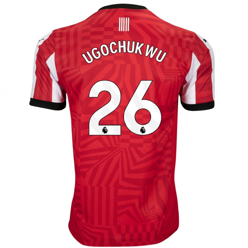 Danxen Uomo Maglia Lesley Ugochukwu #26 Rosso Bianco Kit Gara Home 2024/25 Maglietta
