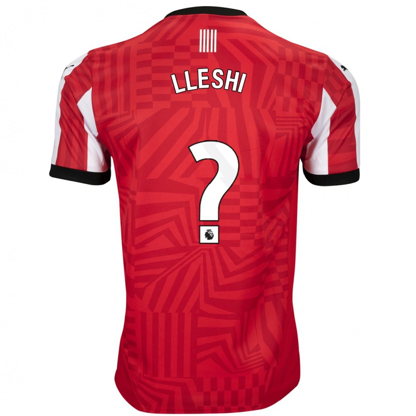 Danxen Uomo Maglia Henri Lleshi #0 Rosso Bianco Kit Gara Home 2024/25 Maglietta