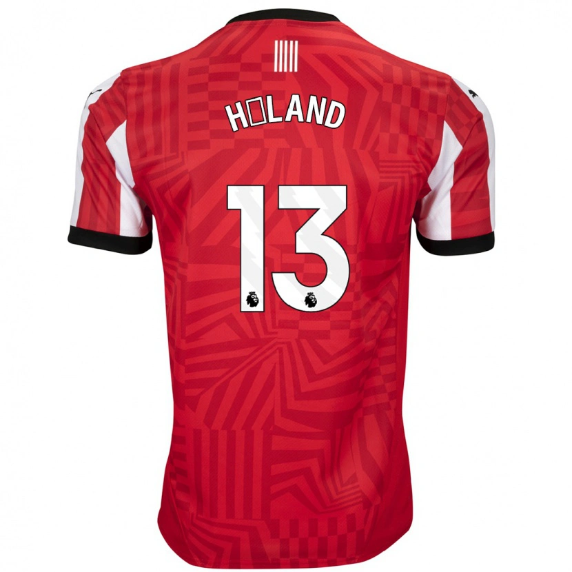 Danxen Uomo Maglia Benedicte Håland #13 Rosso Bianco Kit Gara Home 2024/25 Maglietta