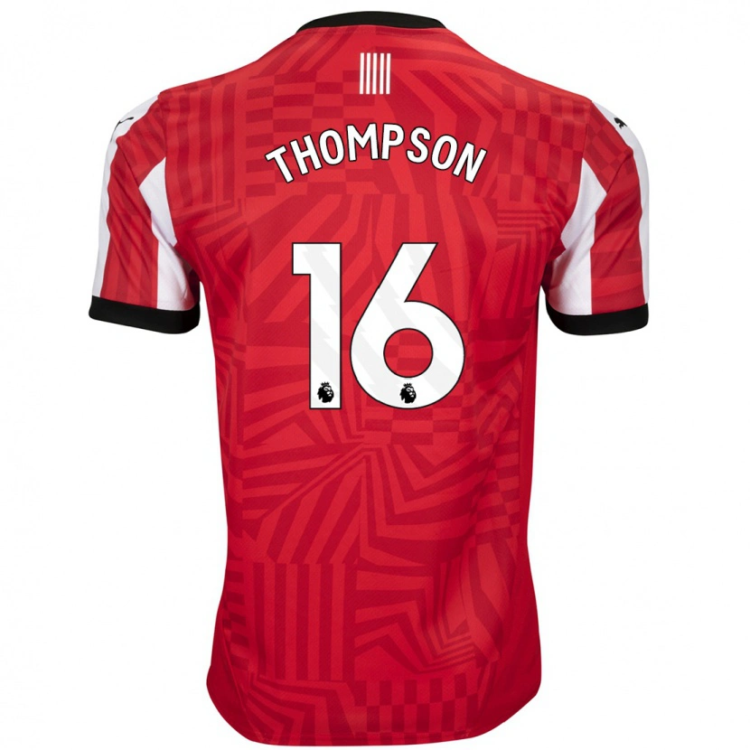 Danxen Uomo Maglia Emma Thompson #16 Rosso Bianco Kit Gara Home 2024/25 Maglietta