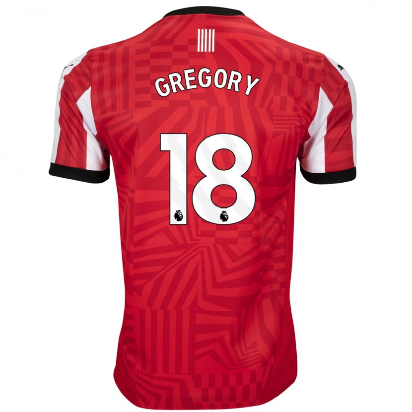 Danxen Uomo Maglia Freya Gregory #18 Rosso Bianco Kit Gara Home 2024/25 Maglietta