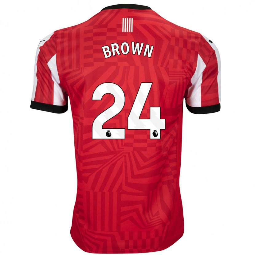 Danxen Uomo Maglia Rachel Brown #24 Rosso Bianco Kit Gara Home 2024/25 Maglietta