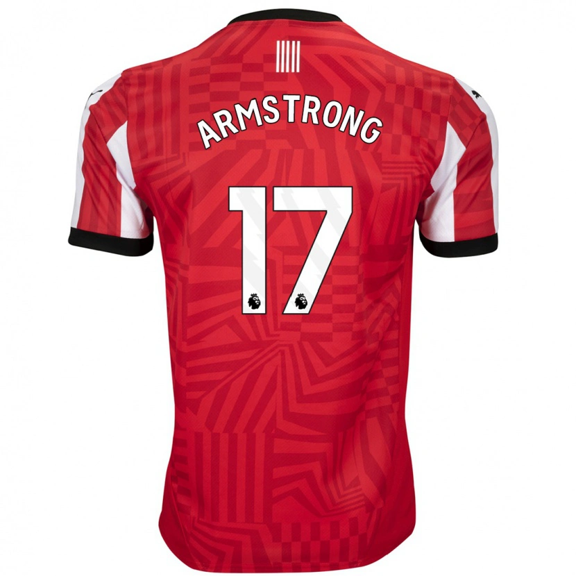 Danxen Uomo Maglia Stuart Armstrong #17 Rosso Bianco Kit Gara Home 2024/25 Maglietta