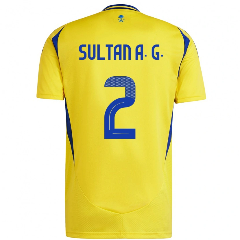Danxen Uomo Maglia Sultan Al-Ghannam #2 Giallo Blu Kit Gara Home 2024/25 Maglietta
