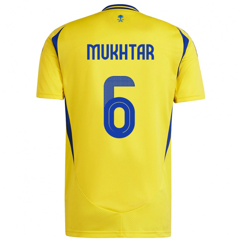 Danxen Uomo Maglia Mukhtar Ali #6 Giallo Blu Kit Gara Home 2024/25 Maglietta
