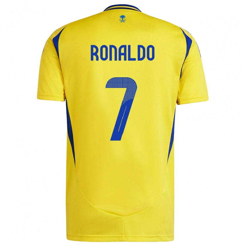 Danxen Uomo Maglia Cristiano Ronaldo #7 Giallo Blu Kit Gara Home 2024/25 Maglietta