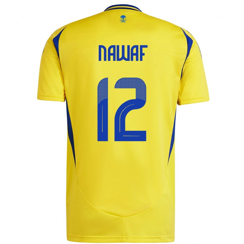 Danxen Uomo Maglia Nawaf Al-Boushal #12 Giallo Blu Kit Gara Home 2024/25 Maglietta
