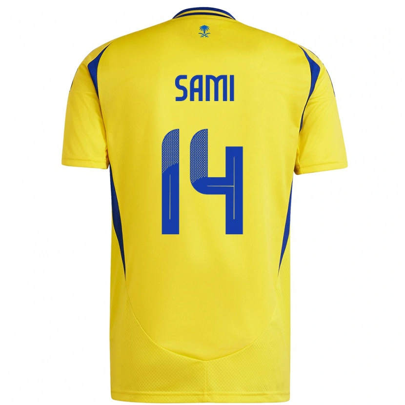 Danxen Uomo Maglia Sami Al-Najei #14 Giallo Blu Kit Gara Home 2024/25 Maglietta