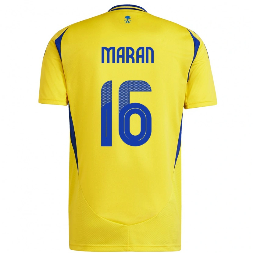 Danxen Uomo Maglia Mohammed Maran #16 Giallo Blu Kit Gara Home 2024/25 Maglietta