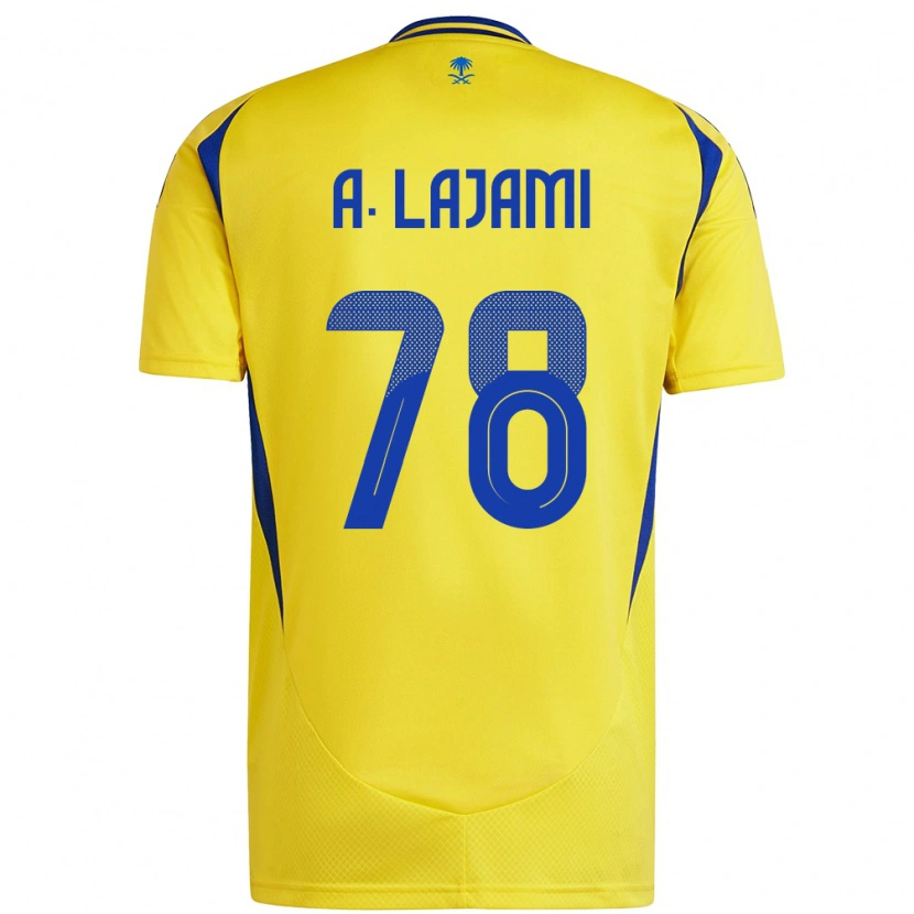 Danxen Uomo Maglia Ali Lajami #78 Giallo Blu Kit Gara Home 2024/25 Maglietta