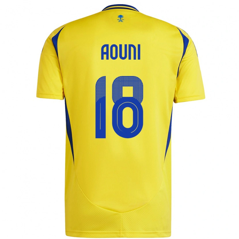 Danxen Uomo Maglia Samia Aouni #18 Giallo Blu Kit Gara Home 2024/25 Maglietta