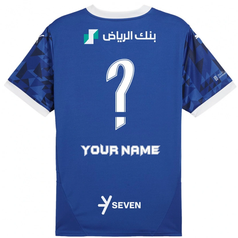 Danxen Uomo Maglia Il Tuo Nome #0 Blu Scuro Bianco Kit Gara Home 2024/25 Maglietta