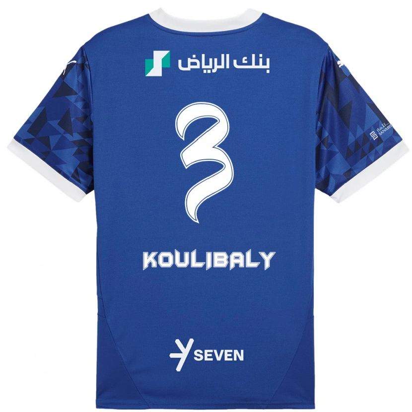 Danxen Uomo Maglia Kalidou Koulibaly #3 Blu Scuro Bianco Kit Gara Home 2024/25 Maglietta