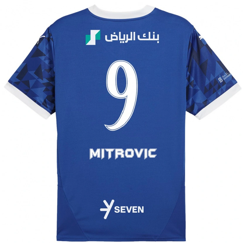 Danxen Uomo Maglia Aleksandar Mitrović #9 Blu Scuro Bianco Kit Gara Home 2024/25 Maglietta
