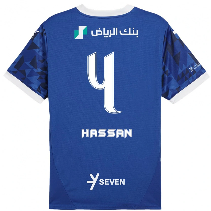 Danxen Uomo Maglia Eman Hassan #4 Blu Scuro Bianco Kit Gara Home 2024/25 Maglietta