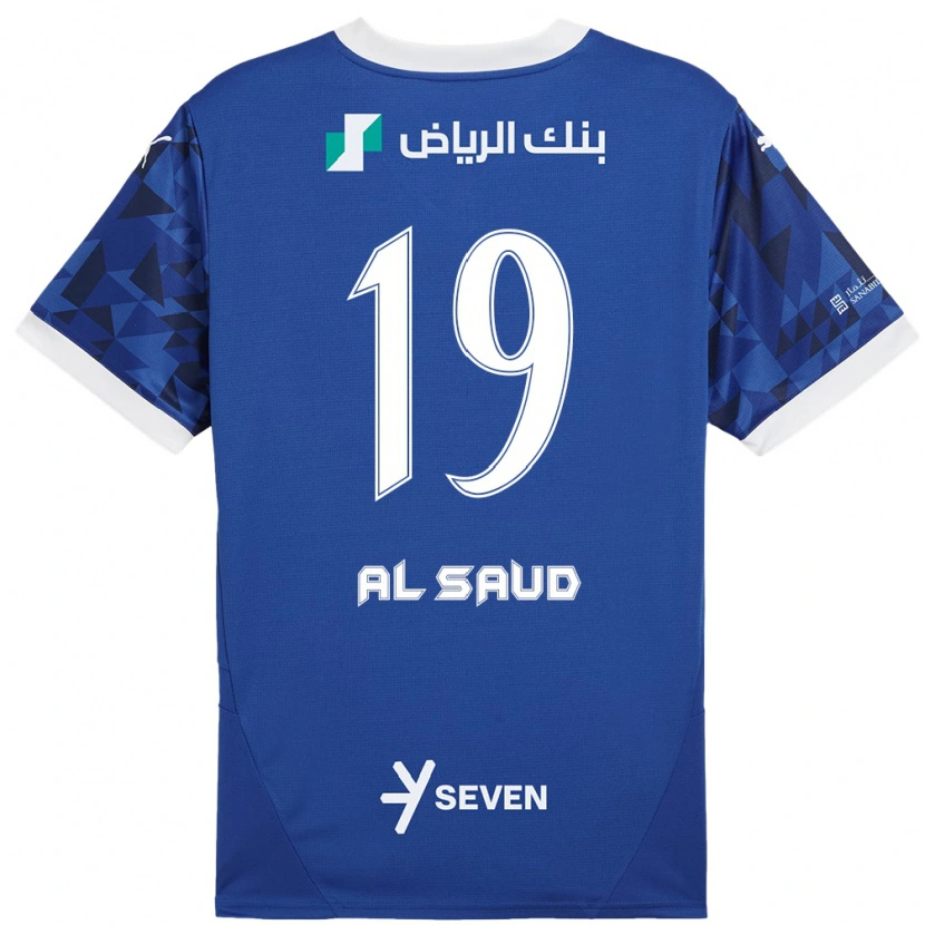 Danxen Uomo Maglia Manal Al Saud #19 Blu Scuro Bianco Kit Gara Home 2024/25 Maglietta