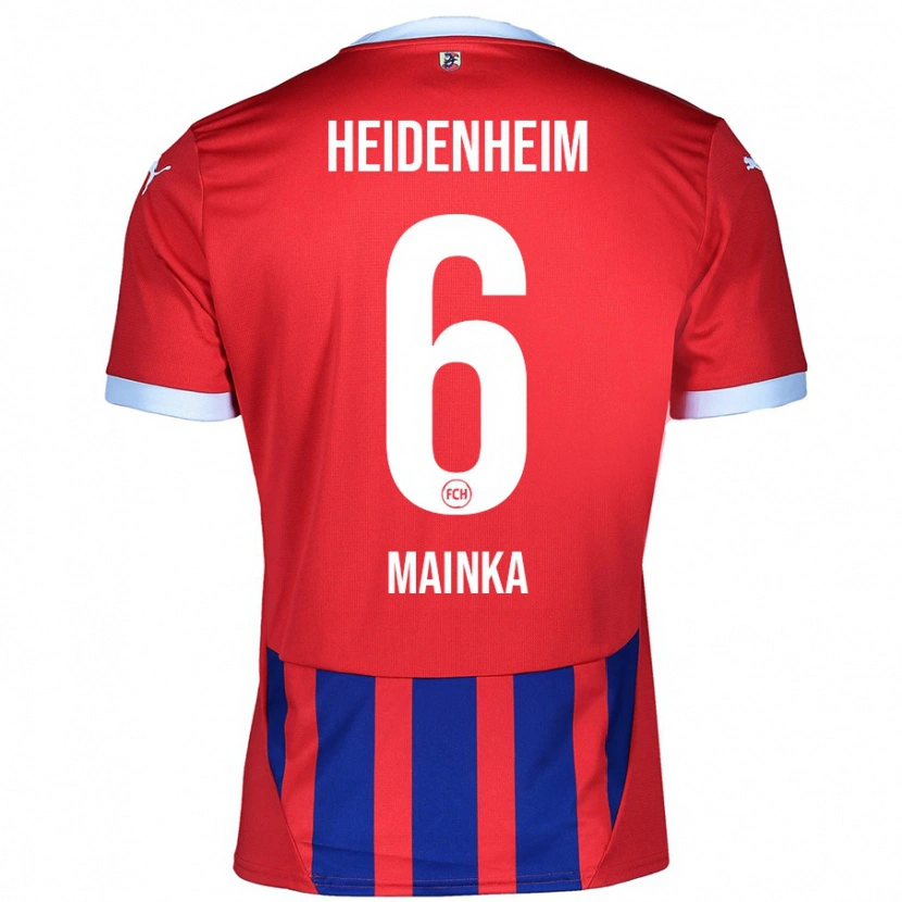 Danxen Uomo Maglia Patrick Mainka #6 Rosso Blu Kit Gara Home 2024/25 Maglietta
