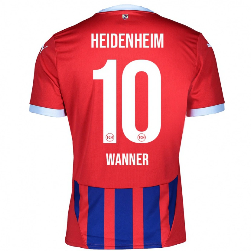 Danxen Uomo Maglia Paul Wanner #10 Rosso Blu Kit Gara Home 2024/25 Maglietta
