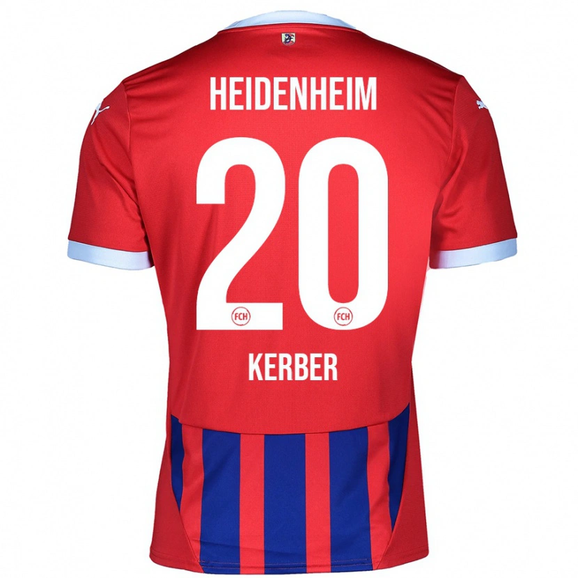 Danxen Uomo Maglia Luca Kerber #20 Rosso Blu Kit Gara Home 2024/25 Maglietta