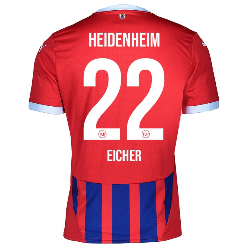 Danxen Uomo Maglia Vitus Eicher #22 Rosso Blu Kit Gara Home 2024/25 Maglietta