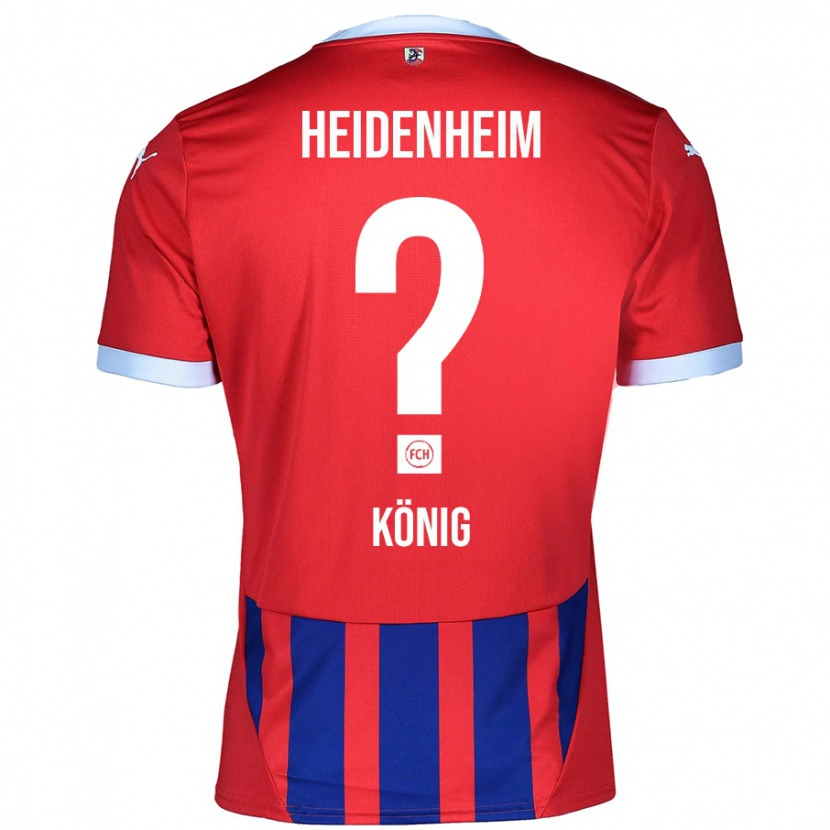 Danxen Uomo Maglia Tom König #0 Rosso Blu Kit Gara Home 2024/25 Maglietta