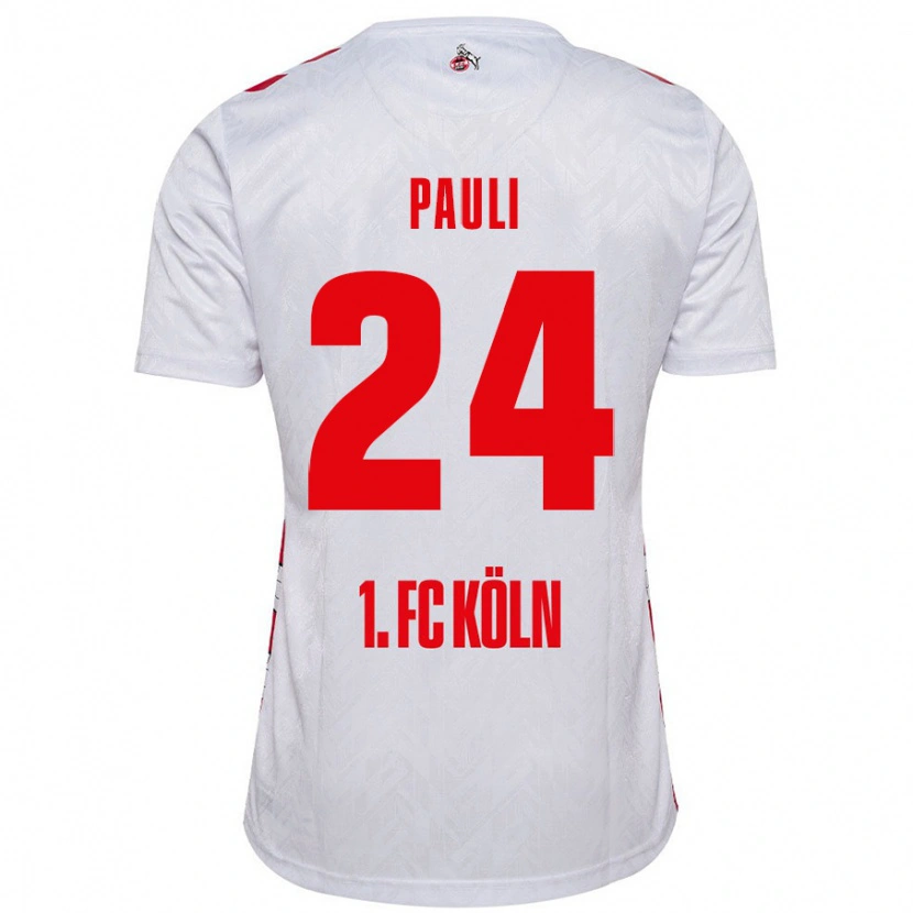 Danxen Uomo Maglia Julian Pauli #24 Bianco Rosso Kit Gara Home 2024/25 Maglietta