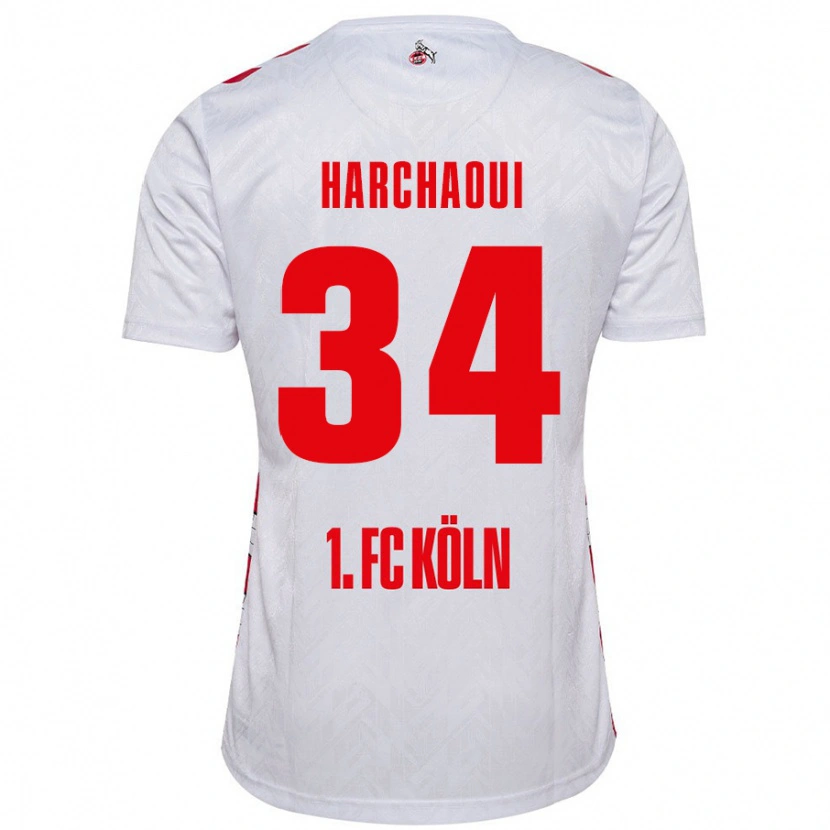 Danxen Uomo Maglia Fayssal Harchaoui #34 Bianco Rosso Kit Gara Home 2024/25 Maglietta