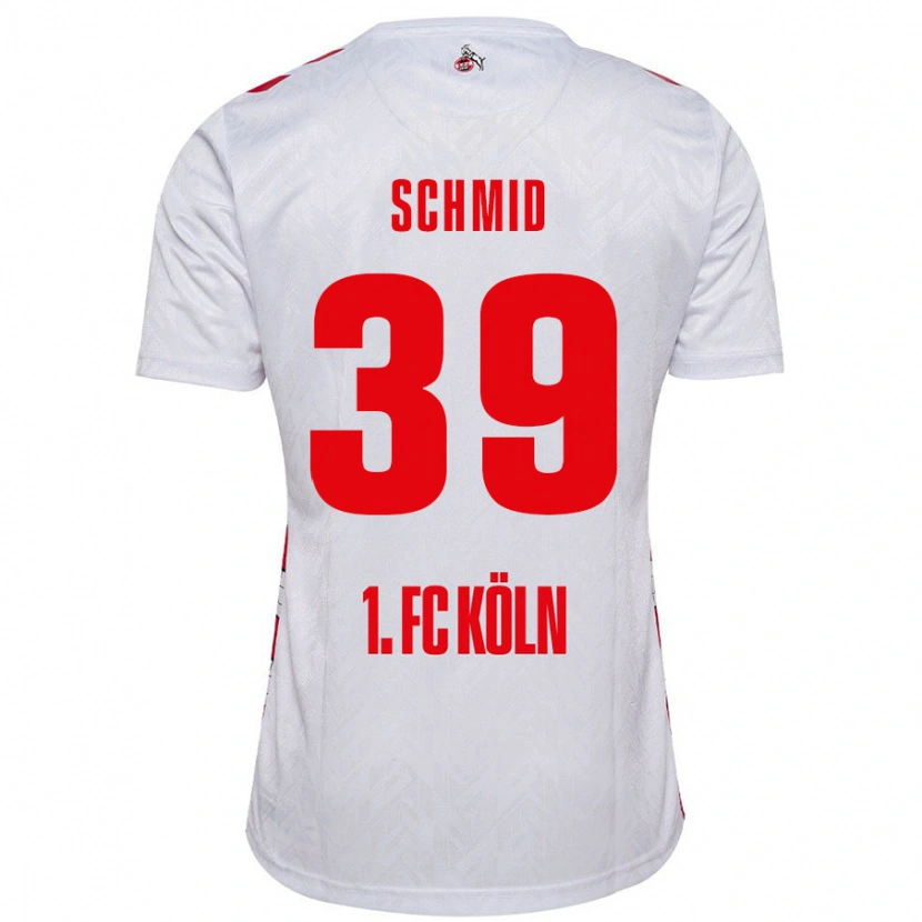 Danxen Uomo Maglia Maximilian Schmid #39 Bianco Rosso Kit Gara Home 2024/25 Maglietta