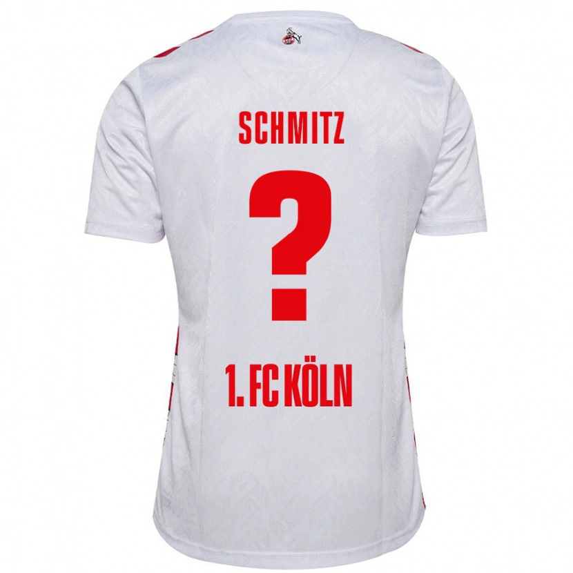 Danxen Uomo Maglia Timo Schmitz #0 Bianco Rosso Kit Gara Home 2024/25 Maglietta