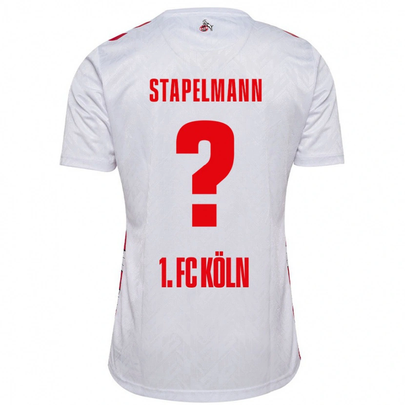 Danxen Uomo Maglia Luis Stapelmann #0 Bianco Rosso Kit Gara Home 2024/25 Maglietta