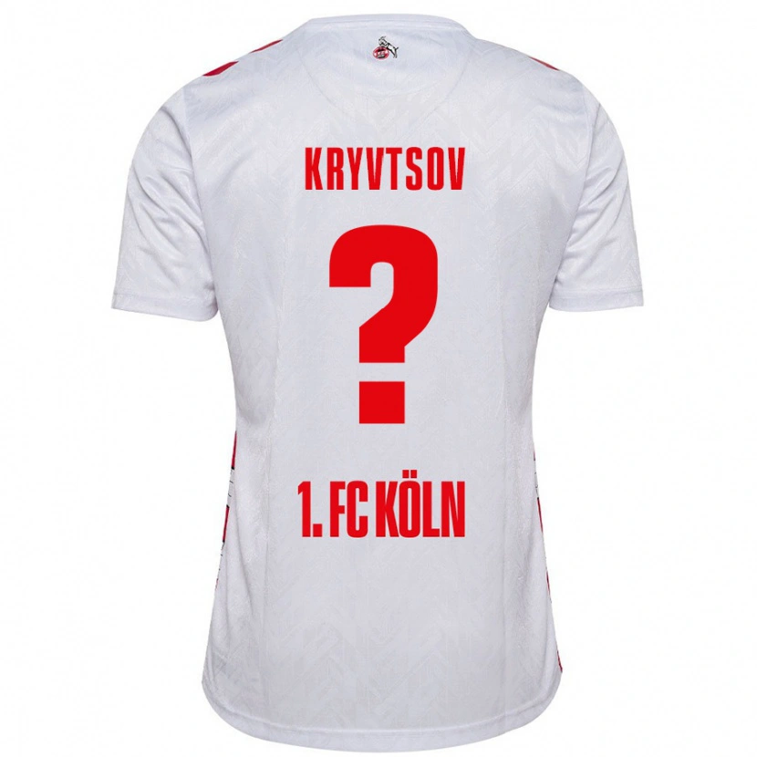 Danxen Uomo Maglia Nikita Kryvtsov #0 Bianco Rosso Kit Gara Home 2024/25 Maglietta