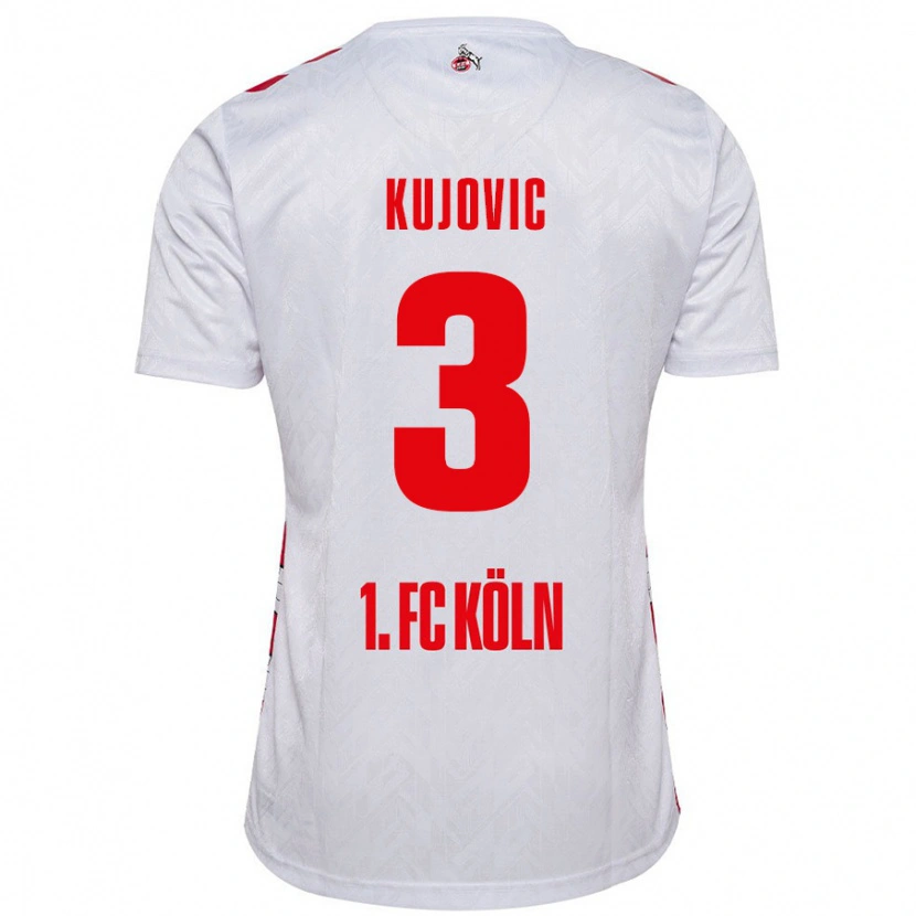 Danxen Uomo Maglia Emin Kujovic #3 Bianco Rosso Kit Gara Home 2024/25 Maglietta