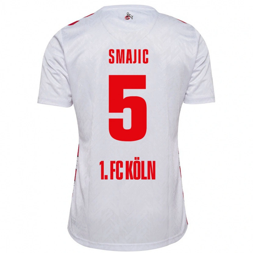 Danxen Uomo Maglia Rijad Smajic #5 Bianco Rosso Kit Gara Home 2024/25 Maglietta