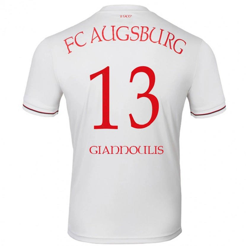 Danxen Uomo Maglia Dimitrios Giannoulis #13 Bianco Kit Gara Home 2024/25 Maglietta