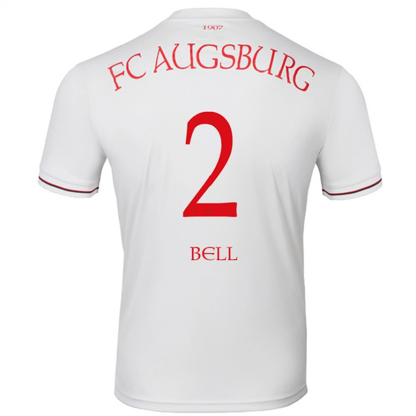 Danxen Uomo Maglia Julian Bell #2 Bianco Kit Gara Home 2024/25 Maglietta
