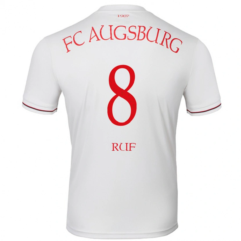 Danxen Uomo Maglia Jonas Ruf #8 Bianco Kit Gara Home 2024/25 Maglietta