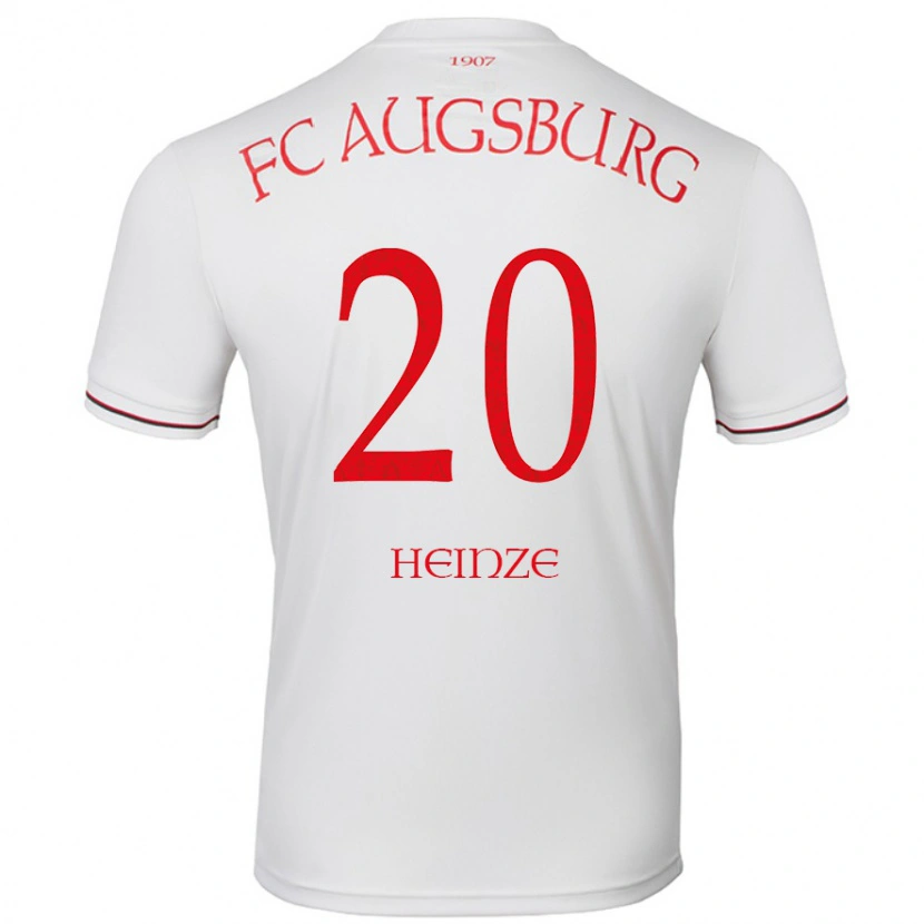 Danxen Uomo Maglia Fynn Heinze #20 Bianco Kit Gara Home 2024/25 Maglietta