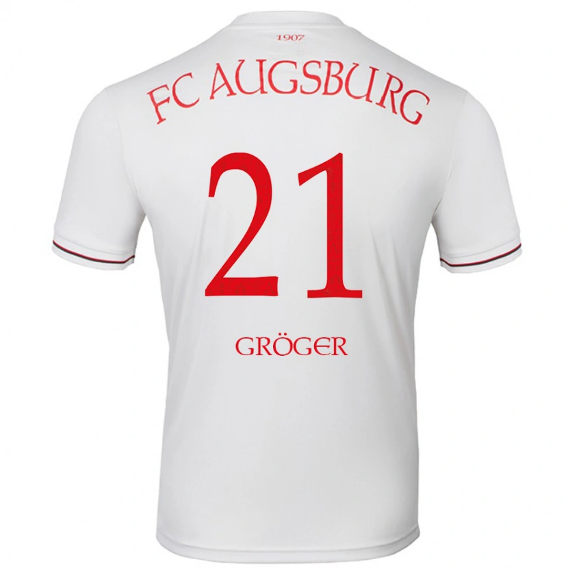 Danxen Uomo Maglia Elias Gröger #21 Bianco Kit Gara Home 2024/25 Maglietta