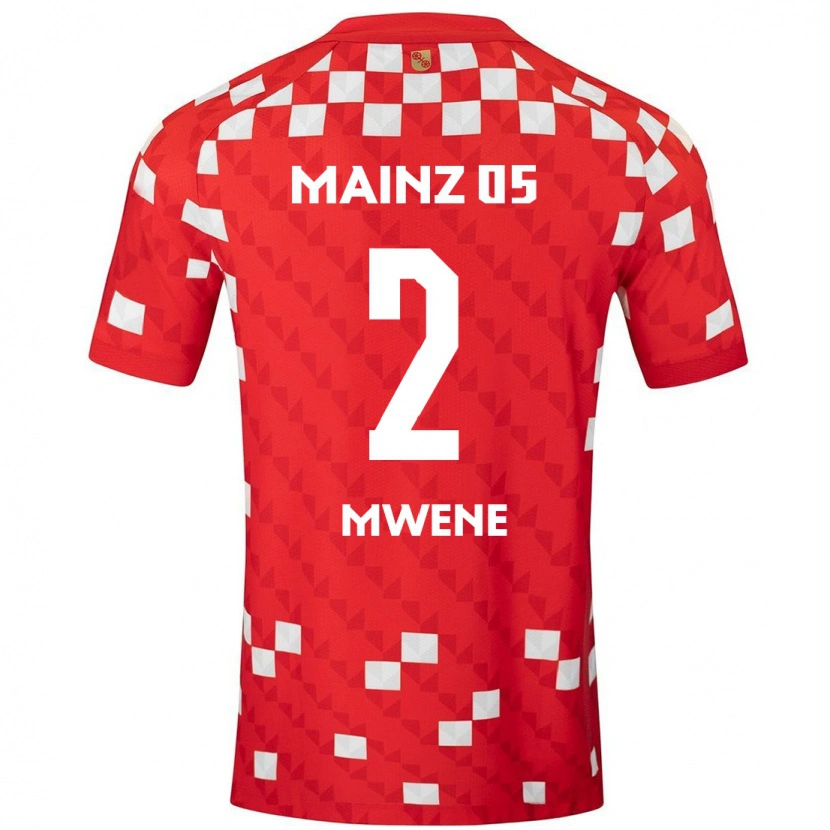 Danxen Uomo Maglia Phillipp Mwene #2 Bianco Rosso Kit Gara Home 2024/25 Maglietta