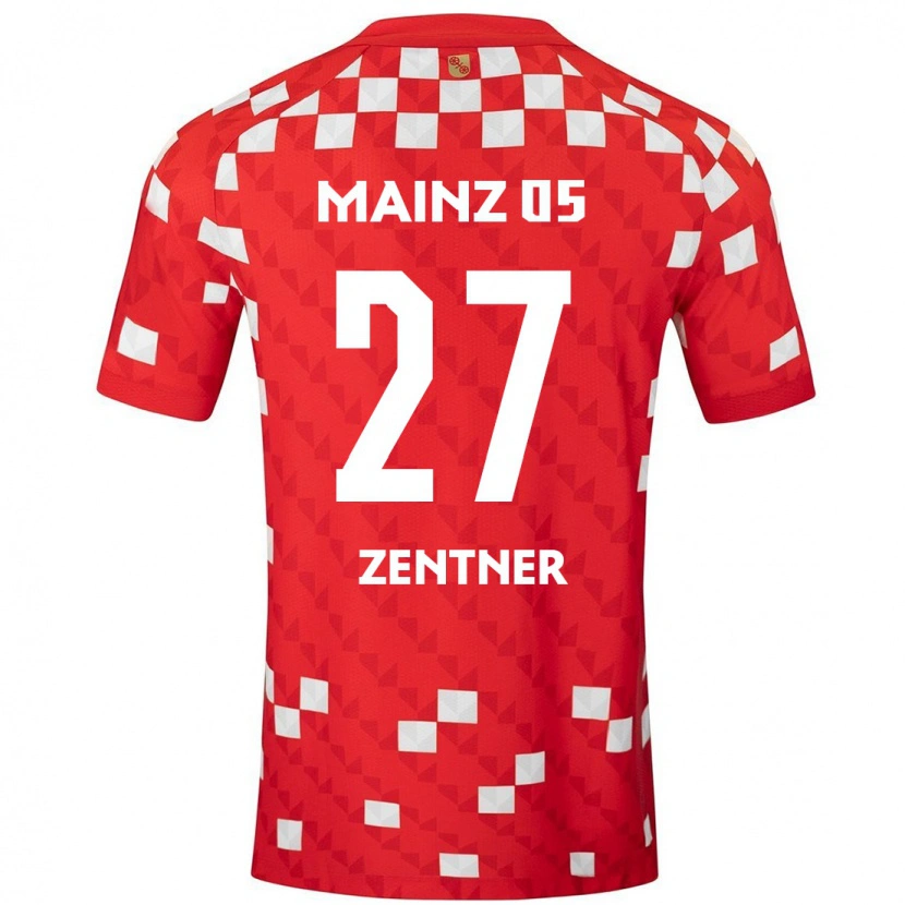 Danxen Uomo Maglia Robin Zentner #27 Bianco Rosso Kit Gara Home 2024/25 Maglietta