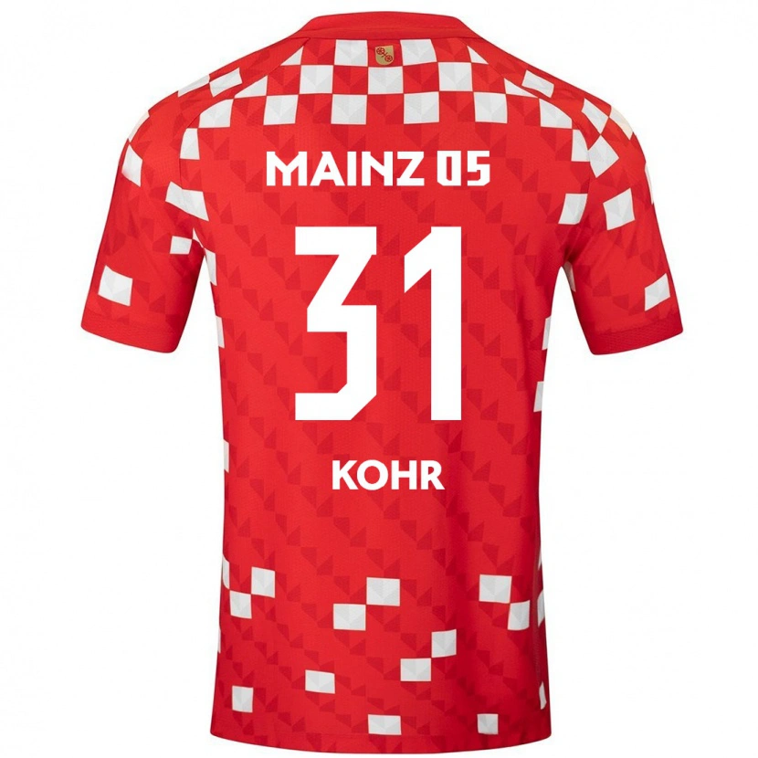 Danxen Uomo Maglia Dominik Kohr #31 Bianco Rosso Kit Gara Home 2024/25 Maglietta