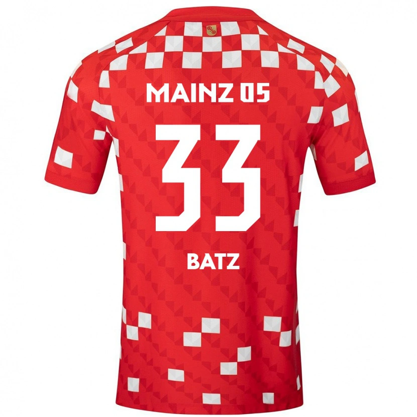 Danxen Uomo Maglia Daniel Batz #33 Bianco Rosso Kit Gara Home 2024/25 Maglietta