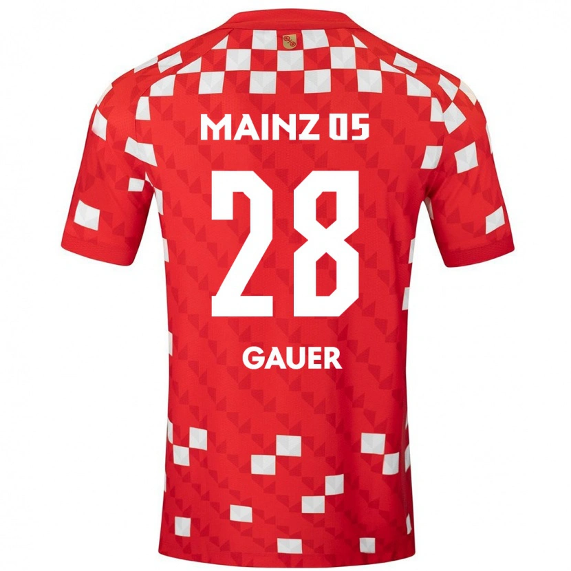 Danxen Uomo Maglia Luke Gauer #28 Bianco Rosso Kit Gara Home 2024/25 Maglietta