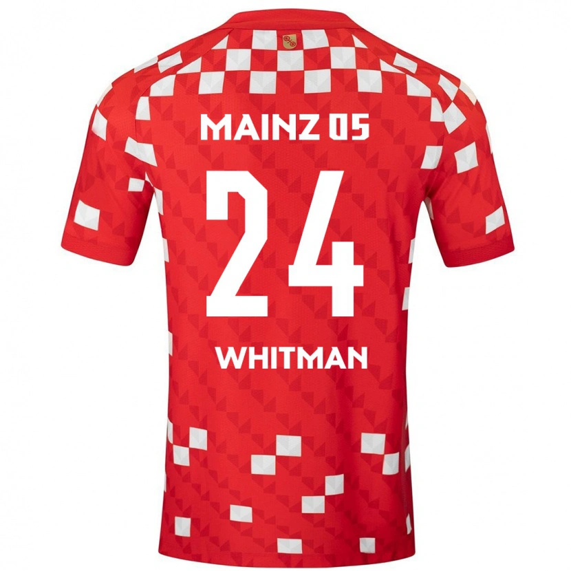 Danxen Uomo Maglia Katherine Whitman #24 Bianco Rosso Kit Gara Home 2024/25 Maglietta