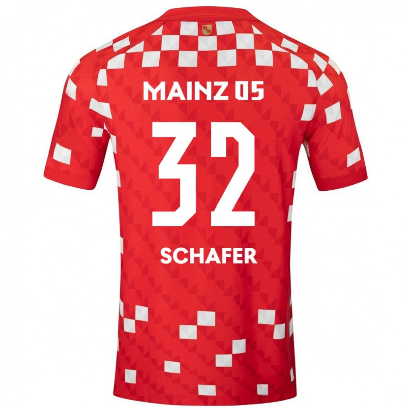 Danxen Uomo Maglia Ann-Christin Schäfer #32 Bianco Rosso Kit Gara Home 2024/25 Maglietta