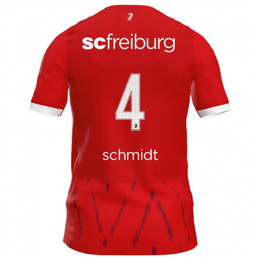 Danxen Uomo Maglia Kenneth Schmidt #4 Rosso Kit Gara Home 2024/25 Maglietta