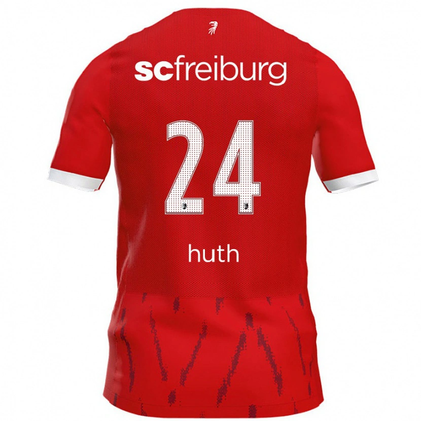 Danxen Uomo Maglia Jannik Huth #24 Rosso Kit Gara Home 2024/25 Maglietta