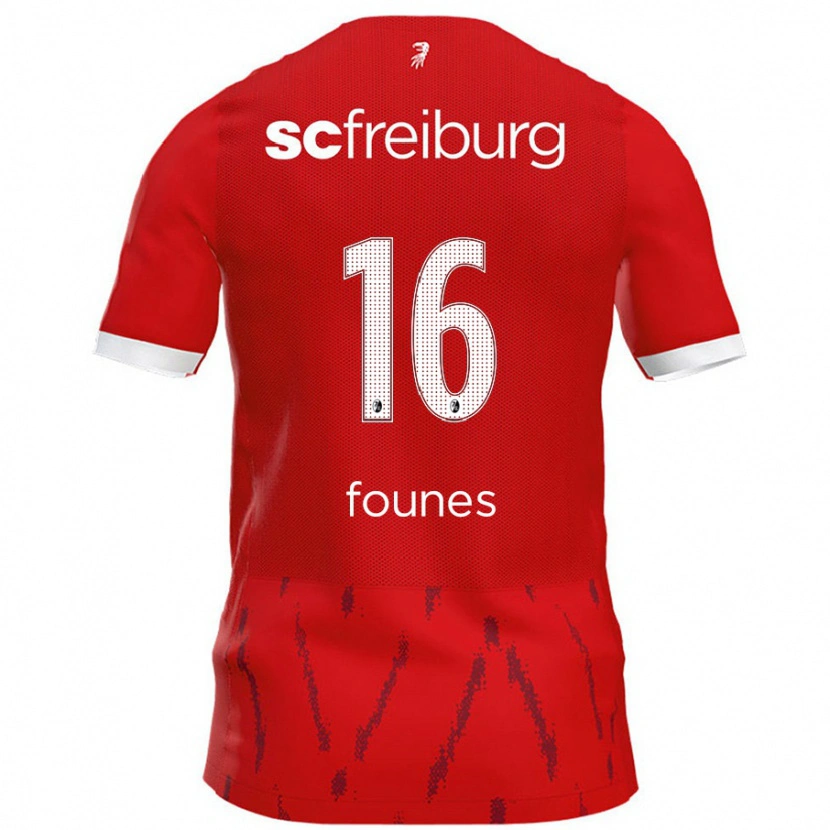Danxen Uomo Maglia Kevin Founes #16 Rosso Kit Gara Home 2024/25 Maglietta