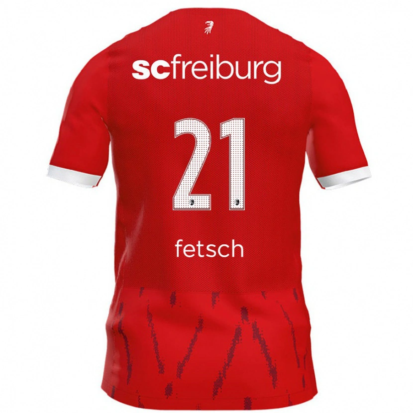 Danxen Uomo Maglia Mathias Fetsch #21 Rosso Kit Gara Home 2024/25 Maglietta