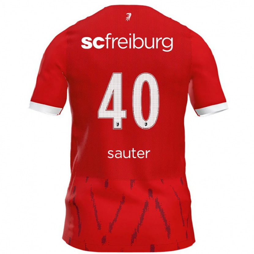 Danxen Uomo Maglia Niklas Sauter #40 Rosso Kit Gara Home 2024/25 Maglietta